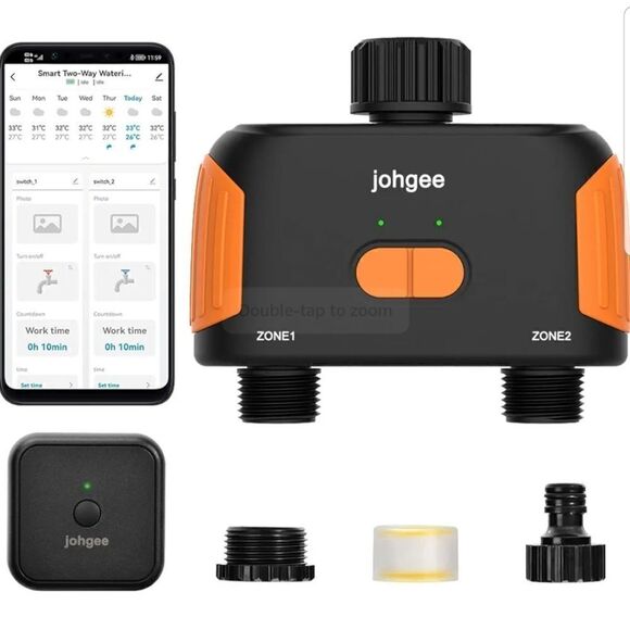 Smart WiFi Water Timer 2-Zone, Sprinkler Timer with Wi-Fi Hub, 2 Outlets Bluetoo - Picture 7 of 16
